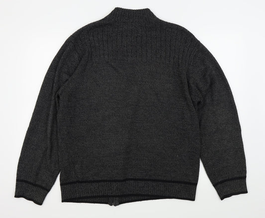 Kingston Mens Black Full Zip Jumper Size XL