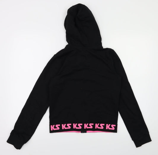 M&Co Girls Black Full Zip Jumper Size 13 Years
