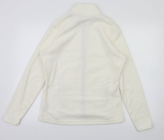m&s Womens Ivory Full Zip Jumper Size 10