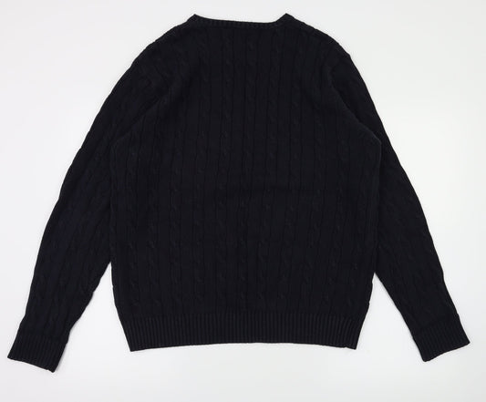 Blue Harbour Mens Blue Pullover Jumper Size M