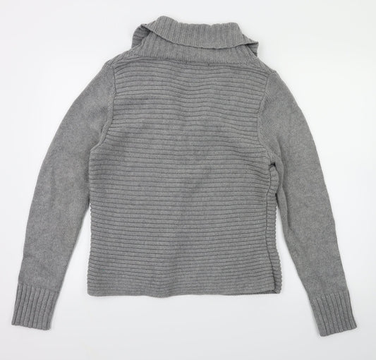 m&s Womens Grey Cardigan Jumper Size 14
