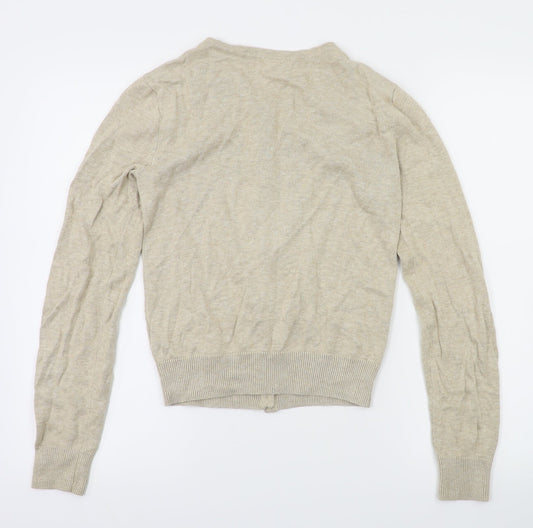 H&M Womens Beige Cardigan Jumper Size XS