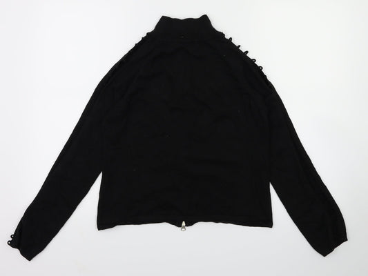 influence Womens Black Full Zip Jumper Size L
