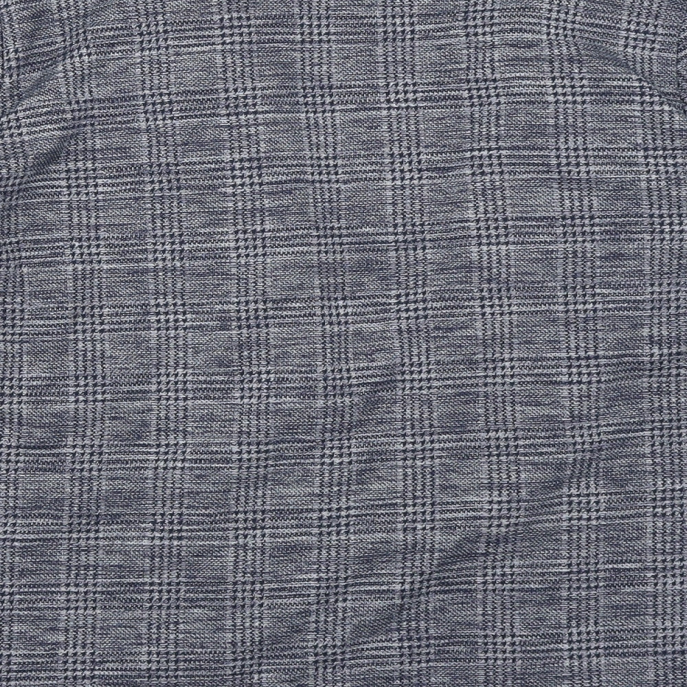 Brand and care label for Tu women’s blue plaid jacket, size UK 16