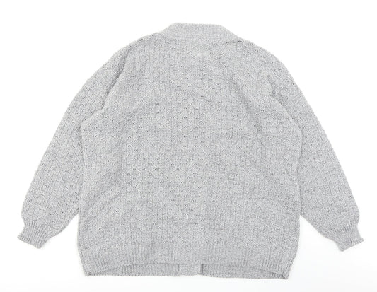Pure & Natural Womens Grey Cardigan Jumper Size L