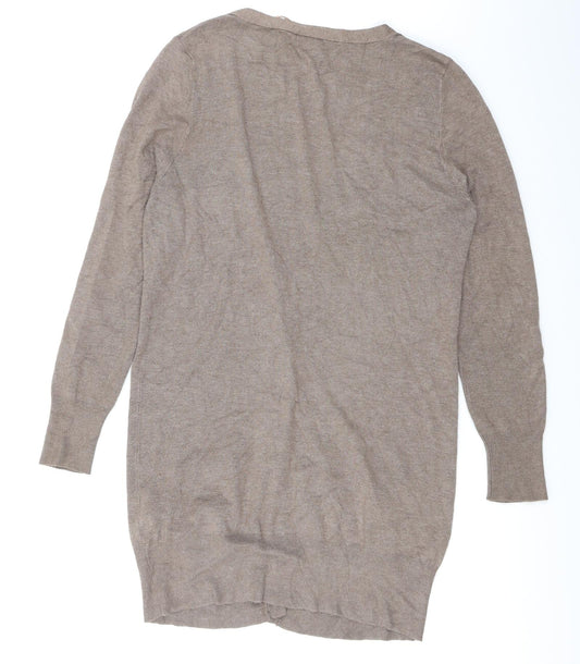 H&M Womens Brown Knit Cardigan Jumper Size S