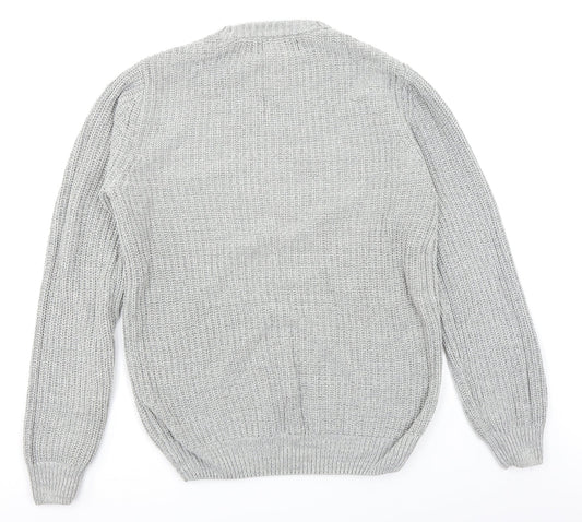 Primark Mens Grey Knit Pullover Jumper Size S