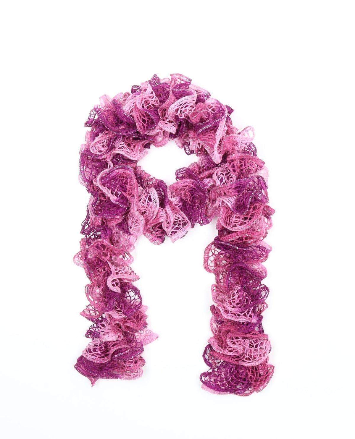 Front view of Preworn women’s purple scarf