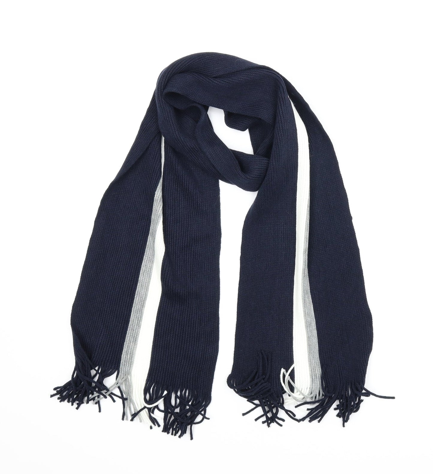 Nutmeg Mens Blue Striped Scarf One Size