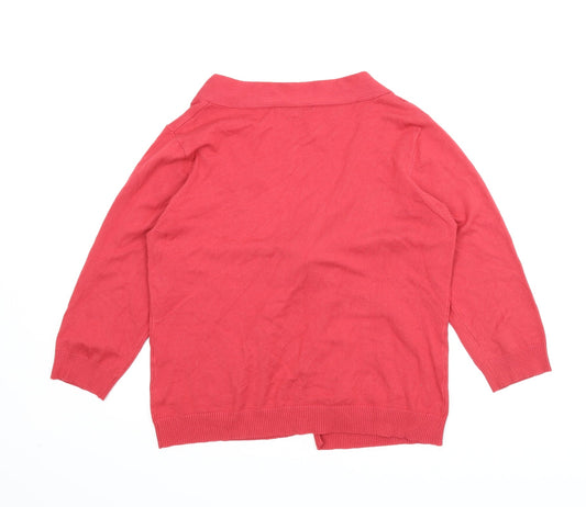 Anna Rose Womens Red Cardigan Jumper Size L