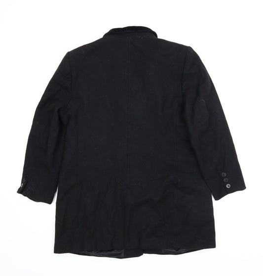 M&S Womens Black Pea Coat Coat Size 16