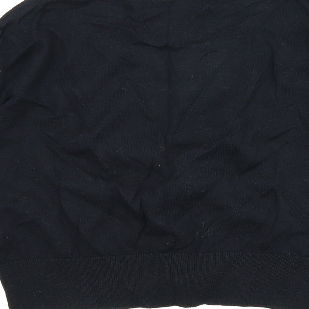Brand and care label for Marks & Spencer women’s black cardigan jumper, size UK 12