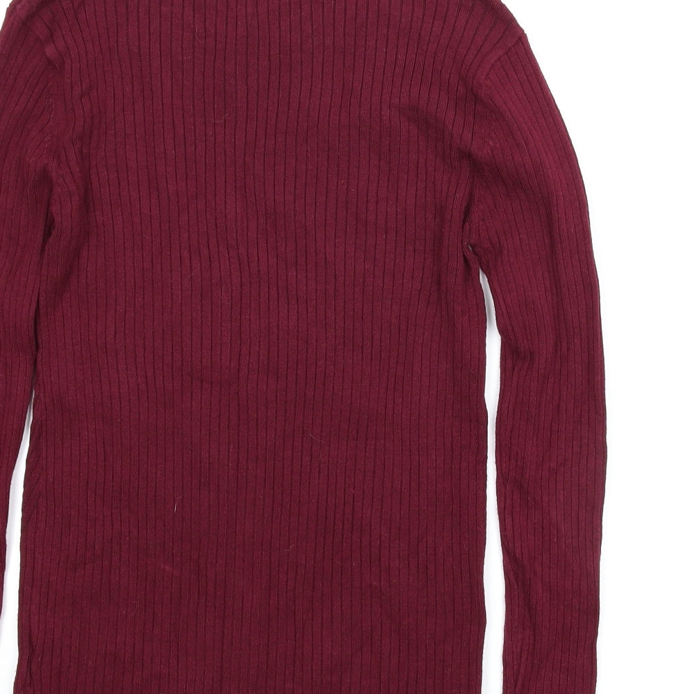 Brand and care label for Marks & Spencer women’s purple jumper, size UK 10