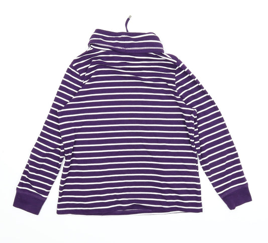 BM Womens Purple Striped Pullover Jumper Size M
