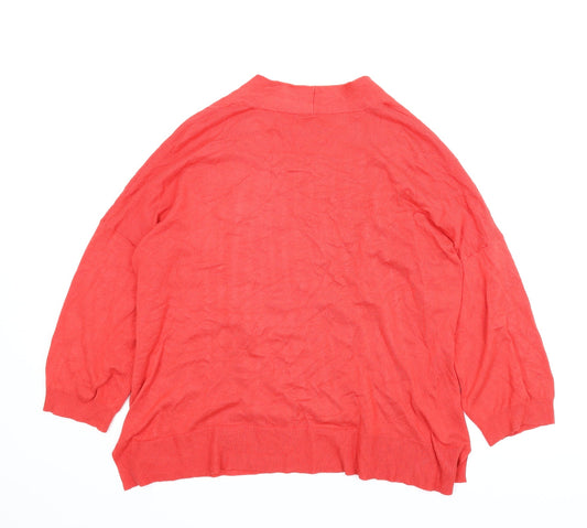 Intuition Womens Red Cardigan Jumper Size XL