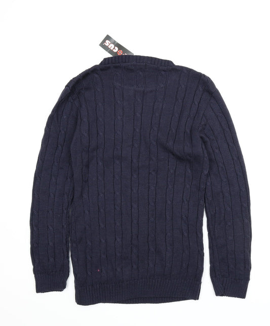 Focus Mens Blue Pullover Jumper Size S