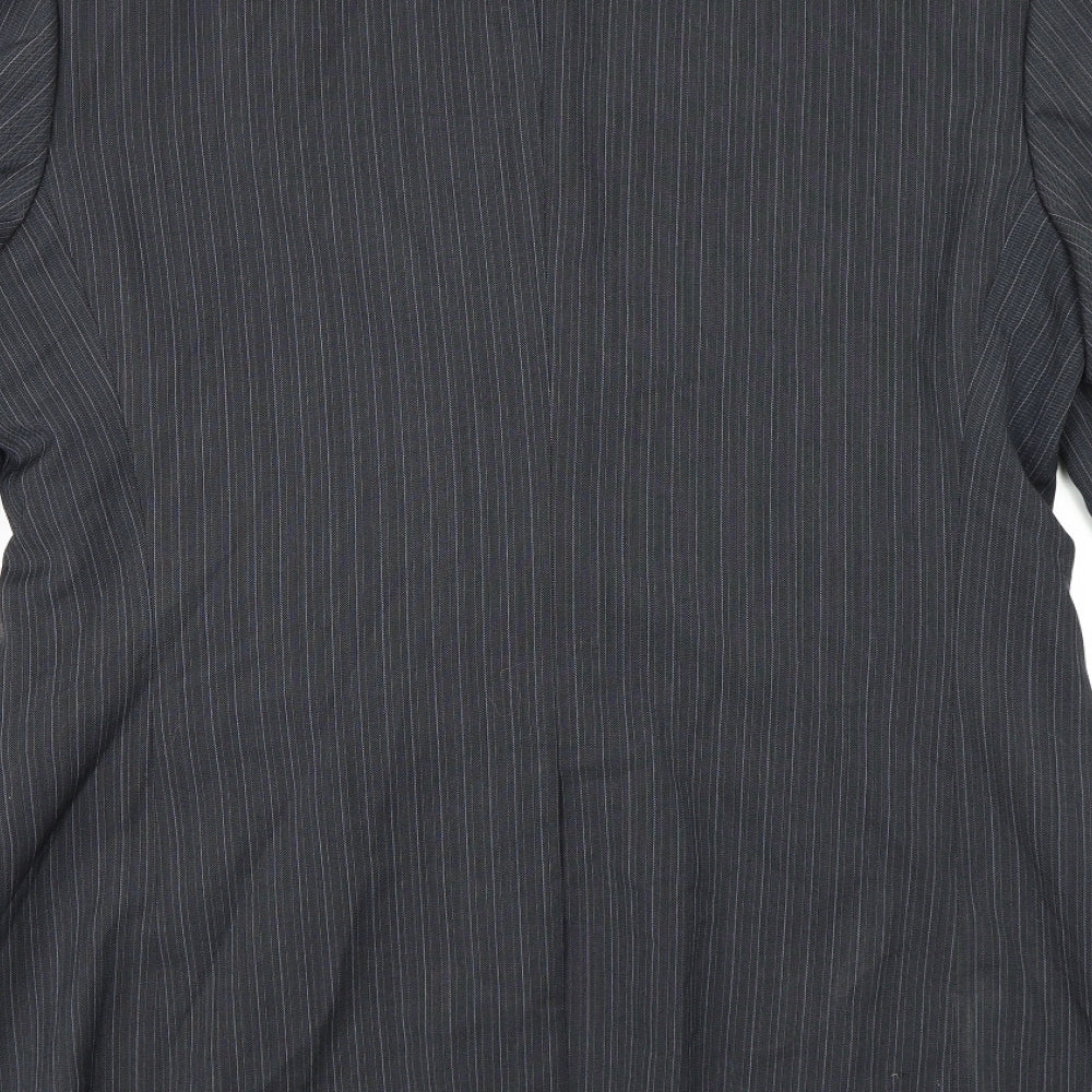 Brand and care label for Autograph men’s grey striped rayon jacket suit jacket, size 40