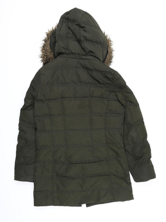 H&M Womens Green Quilted Coat Size S