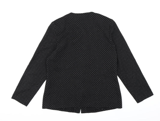 Bonmarché Womens Black Polka Dot Jacket Blazer Size 12