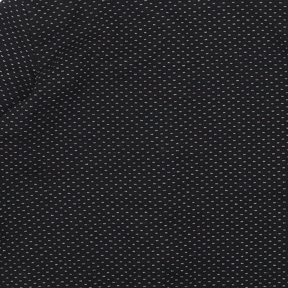 Brand and care label for Bonmarché women’s black polka dot jacket blazer, size UK 12