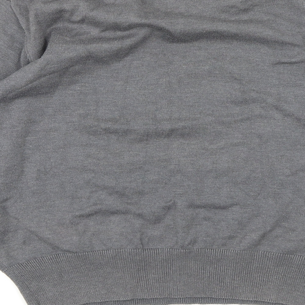 Brand and care label for Palm Grove women’s grey check knit jumper, size UK 14