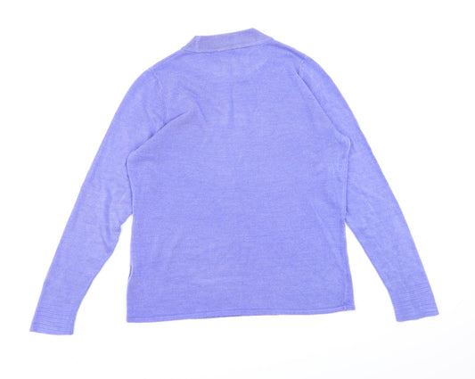 Bonmarché Womens Purple Knit Pullover Jumper Size 14