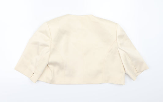 Kaliko Womens Beige Satin Shrug Jumper Size 12