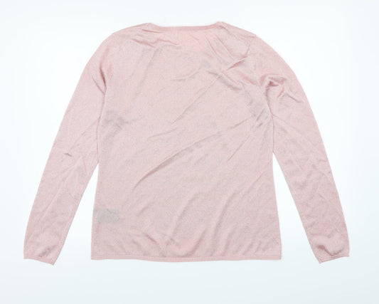 H&M Womens Pink Knit Pullover Jumper Size L