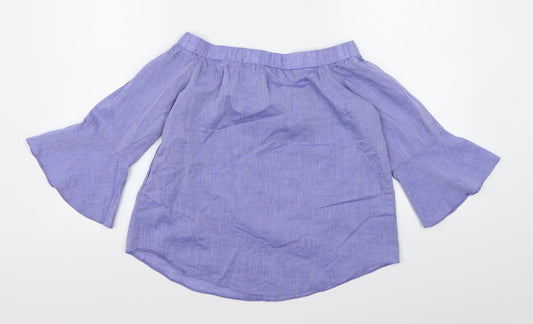 Miss Selfridge Womens Blue Basic Blouse Size 8