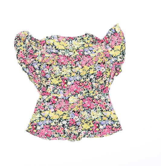 Warehouse Womens Multicoloured Floral Basic Blouse Size 8