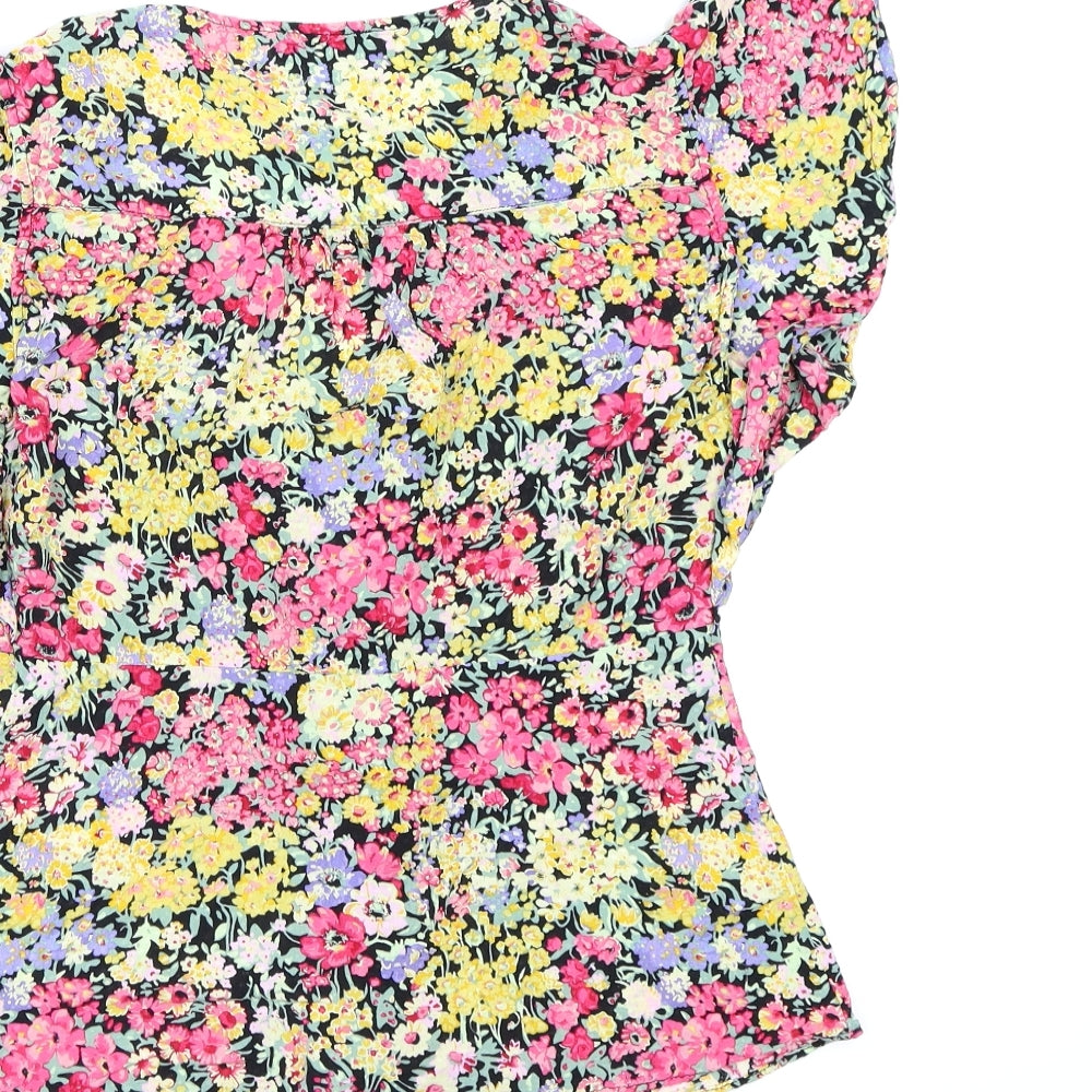 Warehouse Womens Multicoloured Floral Basic Blouse Size 8
