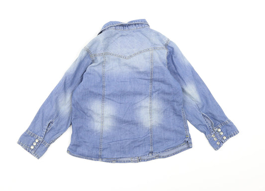 NEXT Boys Blue Denim Basic Button-Up Size 4 Years