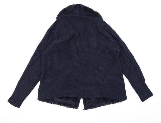 M&Co Womens Blue Knit Cardigan Jumper Size 16