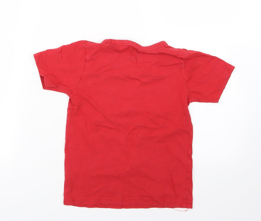 Boys Boys Red Basic T-Shirt Size 5-6 Years