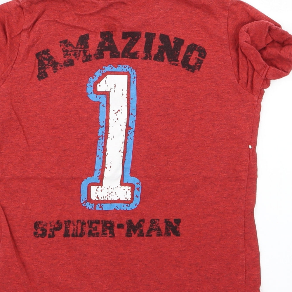 Brand and care label for Next boys’ red basic t-shirt, size 5, years - spider-man