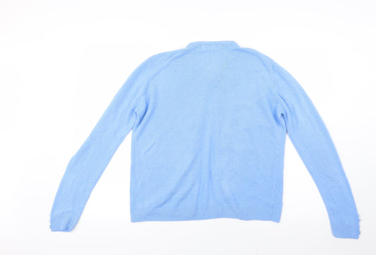 Pure & Natural Womens Blue Knit Cardigan Jumper Size 14