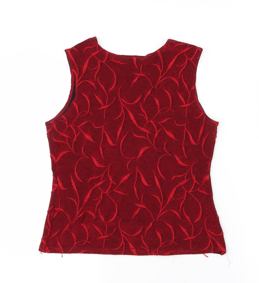 Falcini Womens Red Basic Blouse Size 12