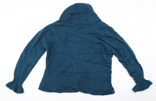 Per Una Womens Blue Knit Cardigan Jumper Size L