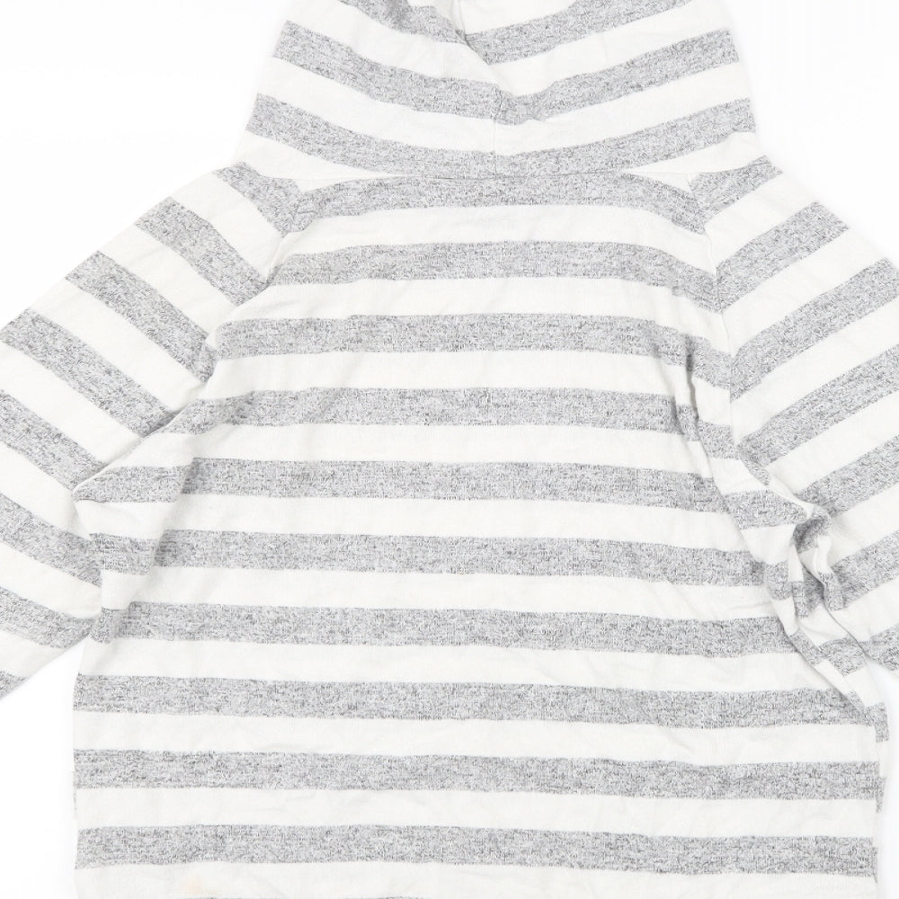 Love to Lounge Womens Grey Striped Pullover Hoodie Size 4