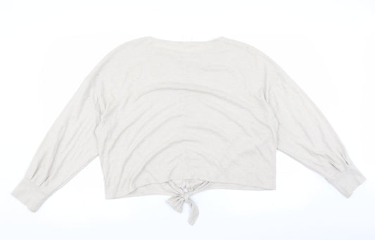 H&M Womens Beige Pullover Jumper Size L - Tie front