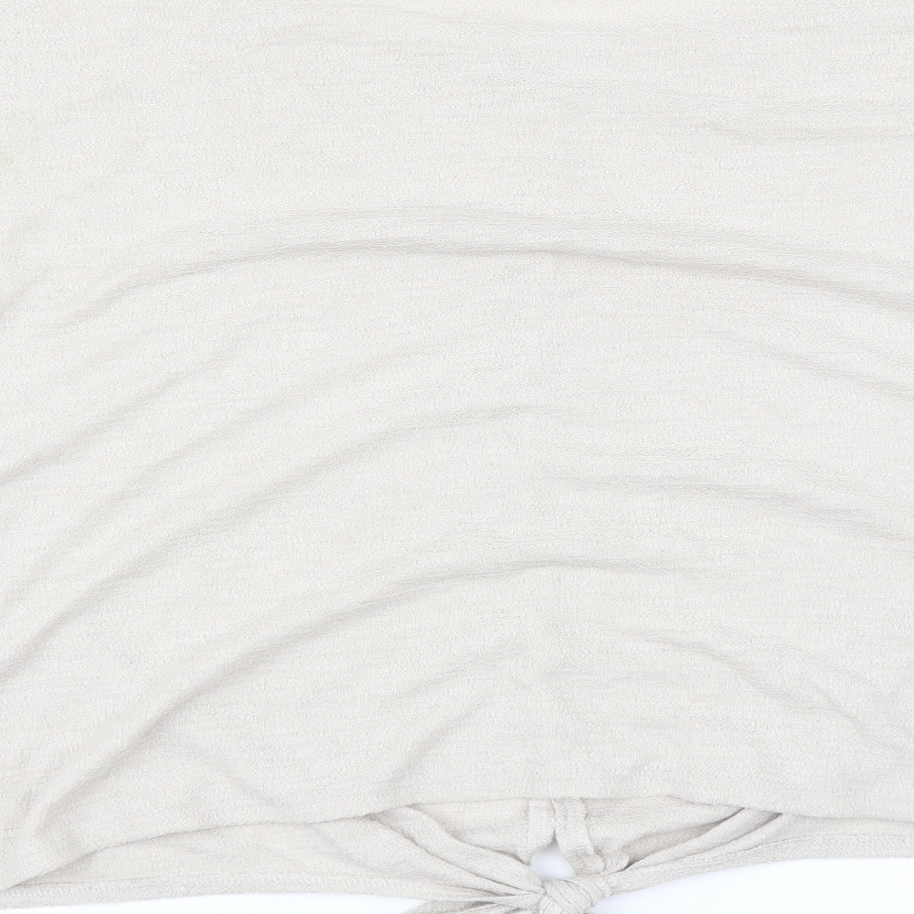 H&M Womens Beige Pullover Jumper Size L - Tie front