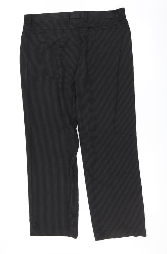 Burton Mens Beige Striped Trousers Size 38 in L30 in