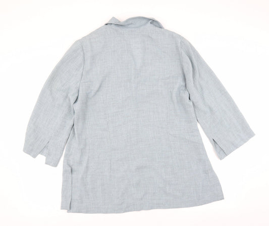 Luis Civit Womens Blue Basic Blouse Size 18