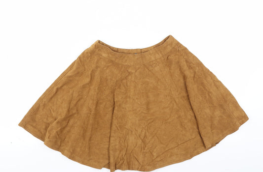 New Look Womens Beige A-Line Skirt Size 4 - button front