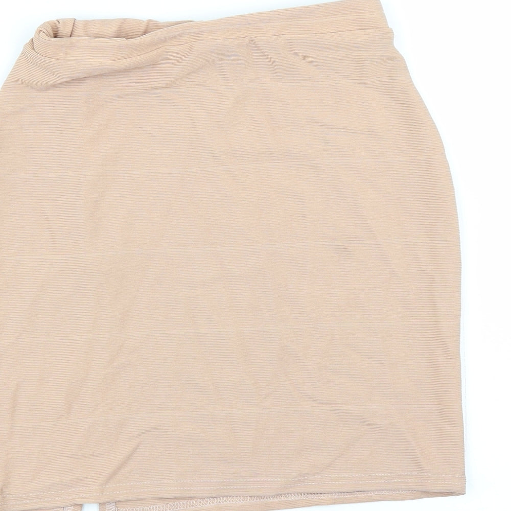 PRETTYLITTLETHING Womens Pink Bandage Skirt Size 8
