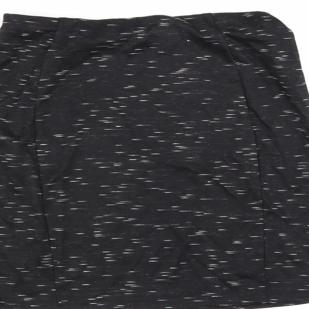 Brand and care label for Papaya women’s black mini skirt, size UK 12