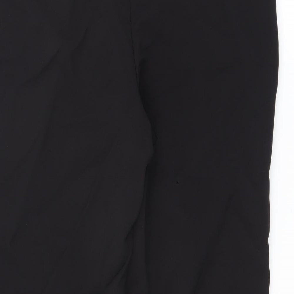 Brand and care label for Sainsburys women’s black trousers, size UK 10, 24-inch leg - ruffle leg detail