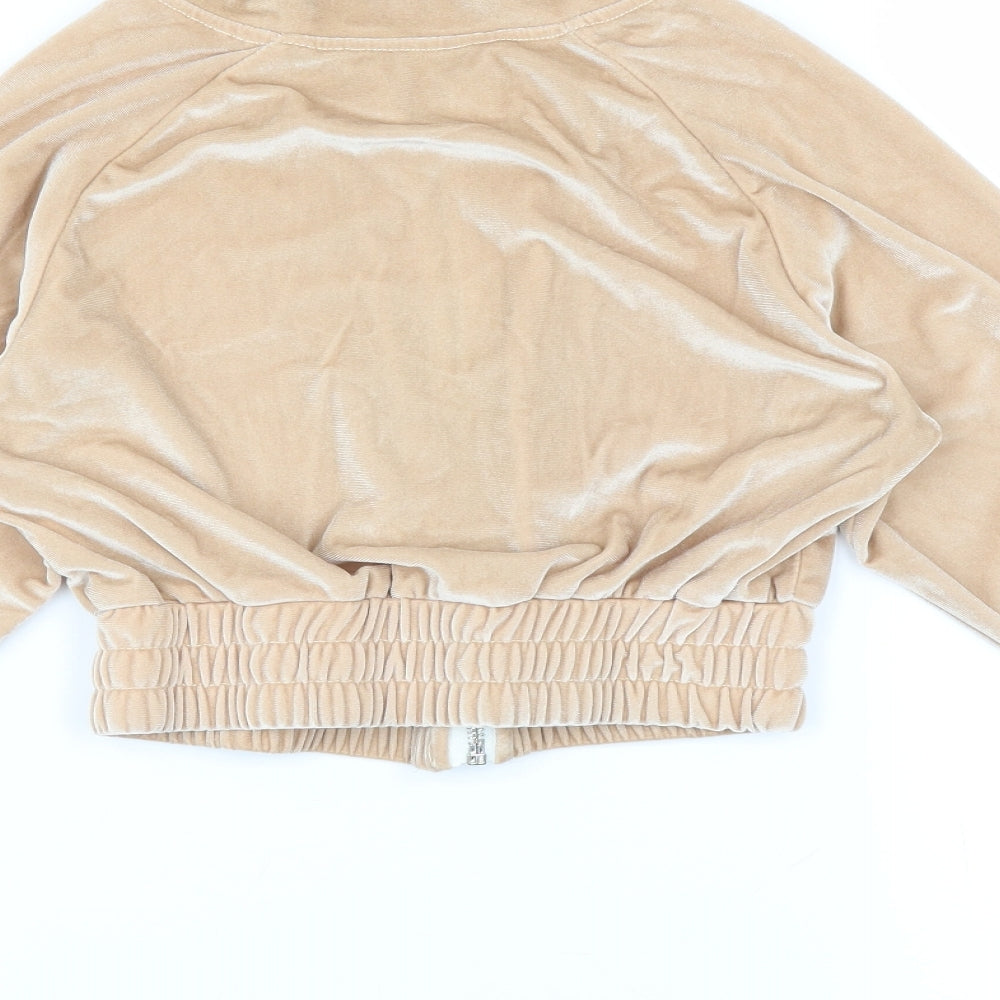 Brand and care label for Preworn women’s beige full zip jumper, size S, - cropped
