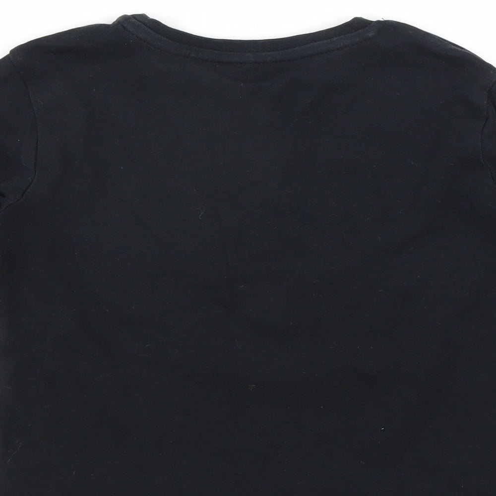 George Girls Black Basic T-Shirt Size 18-24 Months - unicorn rainbow