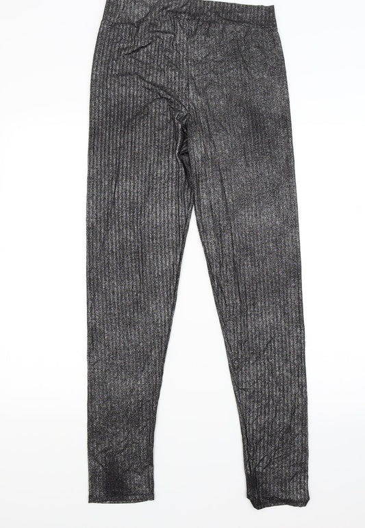 PRETTYLITTLETHING Womens Silver Jogger Leggings Size 12 L28 in